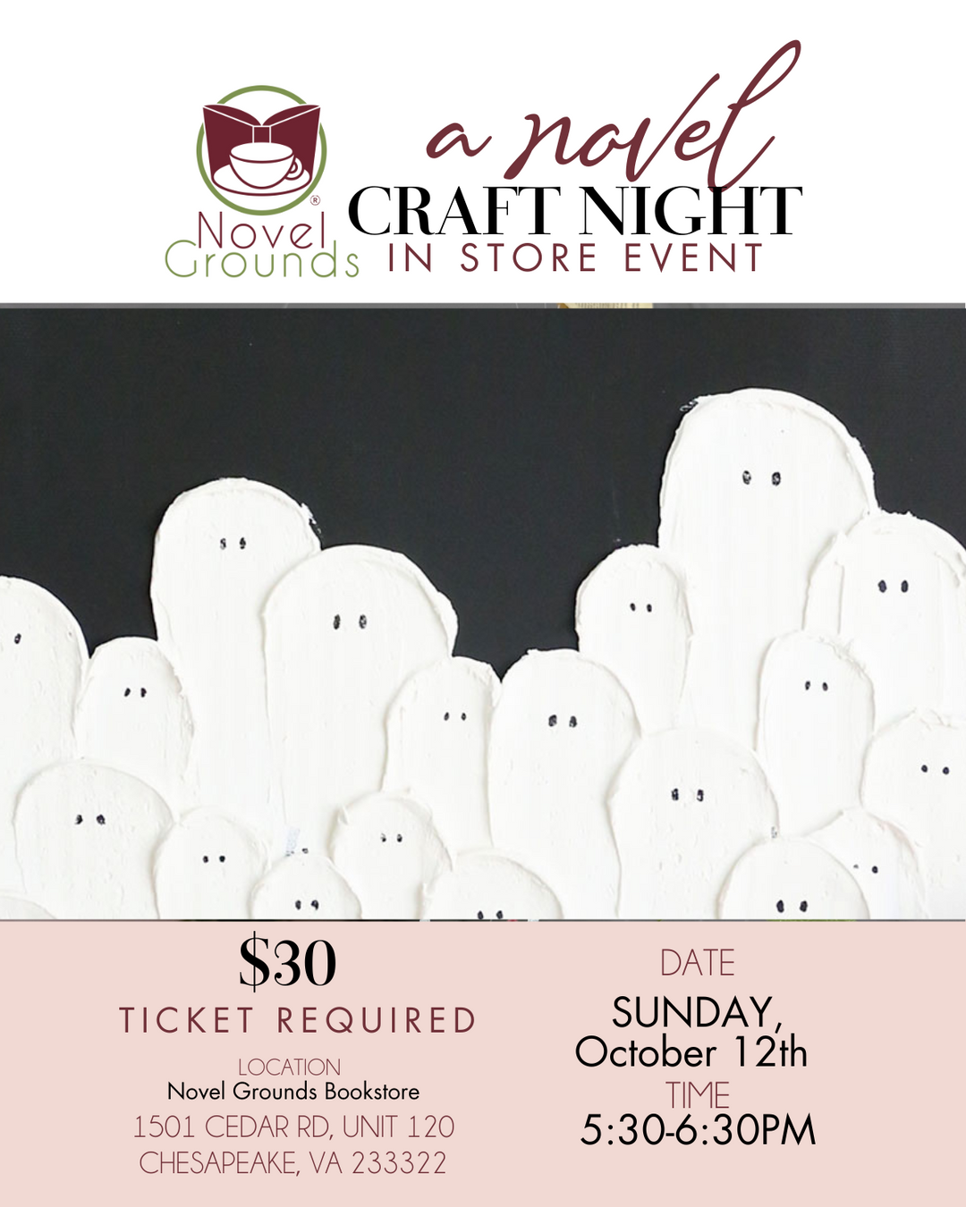 Craft Night- October 12- Ghostie Painting