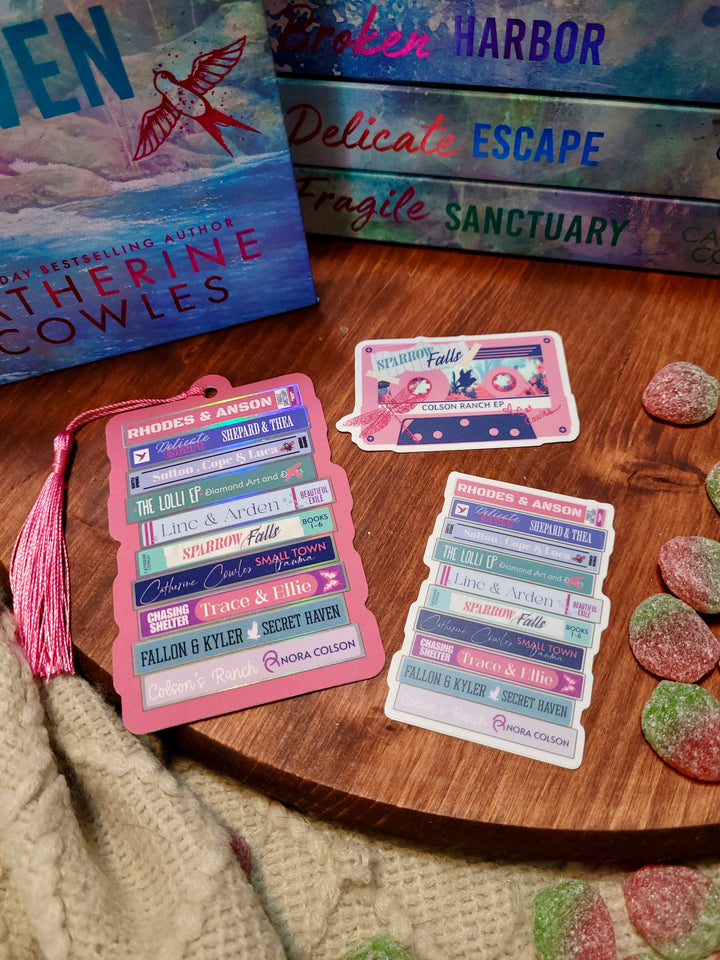 Sparrow Falls Romance Bookmark +Sticker- Novel Couture® Retro Romance Pack