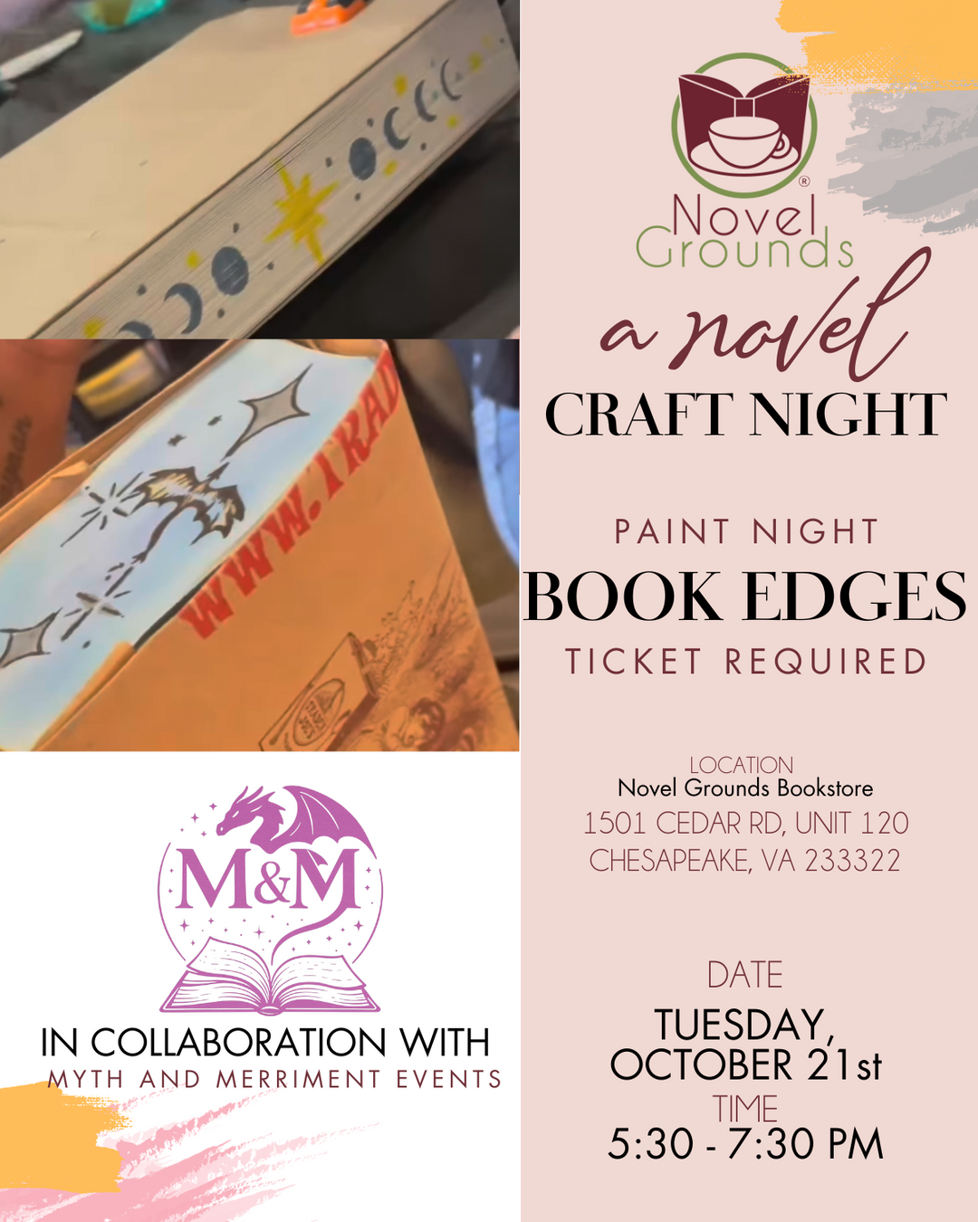 Craft Night- October 21st- Book Edge Painting