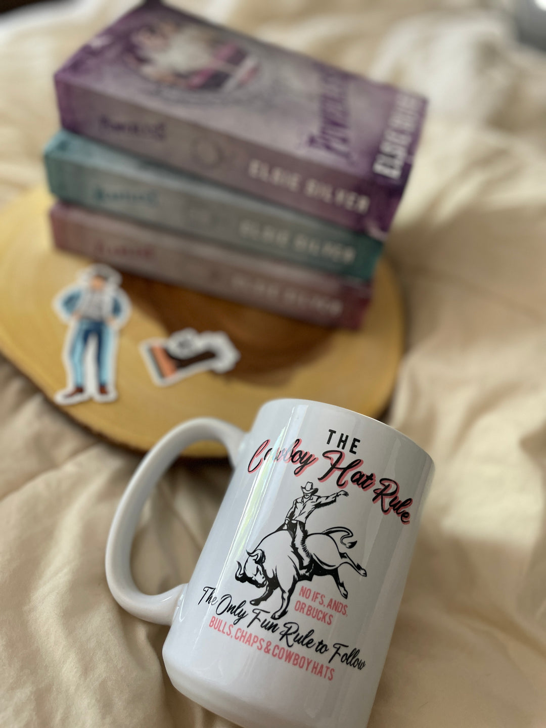 Elsie Silver: The Cowboy Hat Rule White glossy mug - Novel Grounds