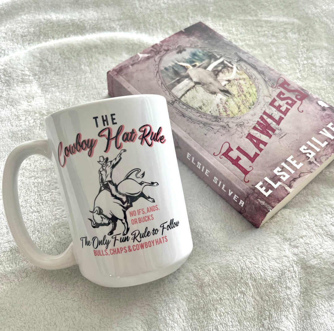 Elsie Silver: The Cowboy Hat Rule White glossy mug - Novel Grounds