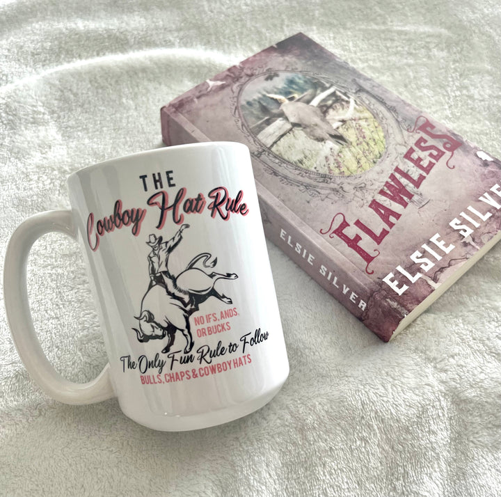 Elsie Silver: The Cowboy Hat Rule White glossy mug - Novel Grounds