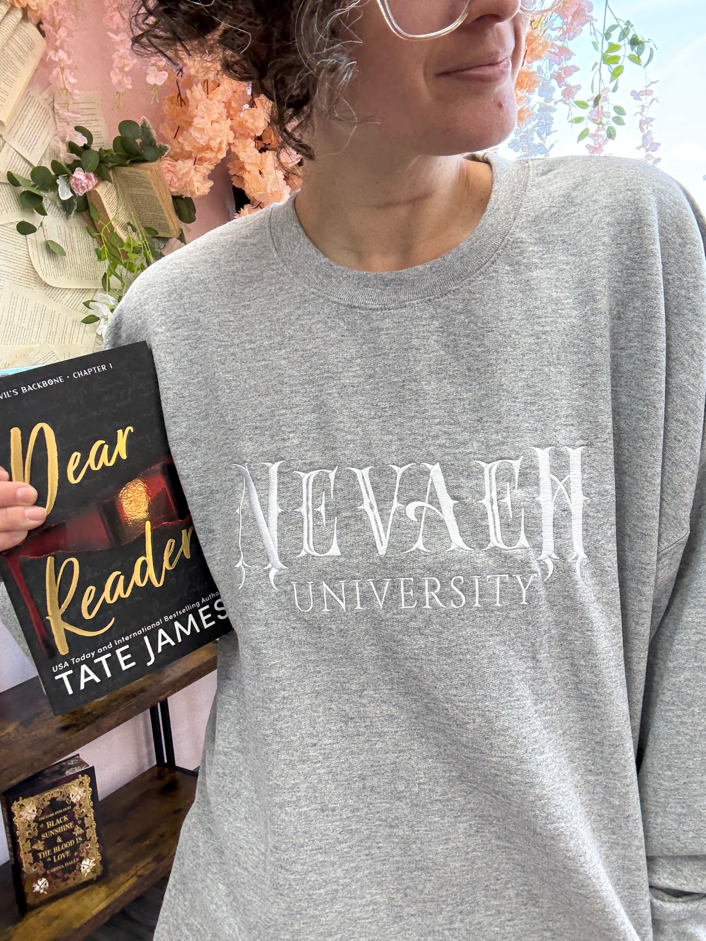 Nevaeh University Embroidered Unisex Sweatshirt – Novel Grounds