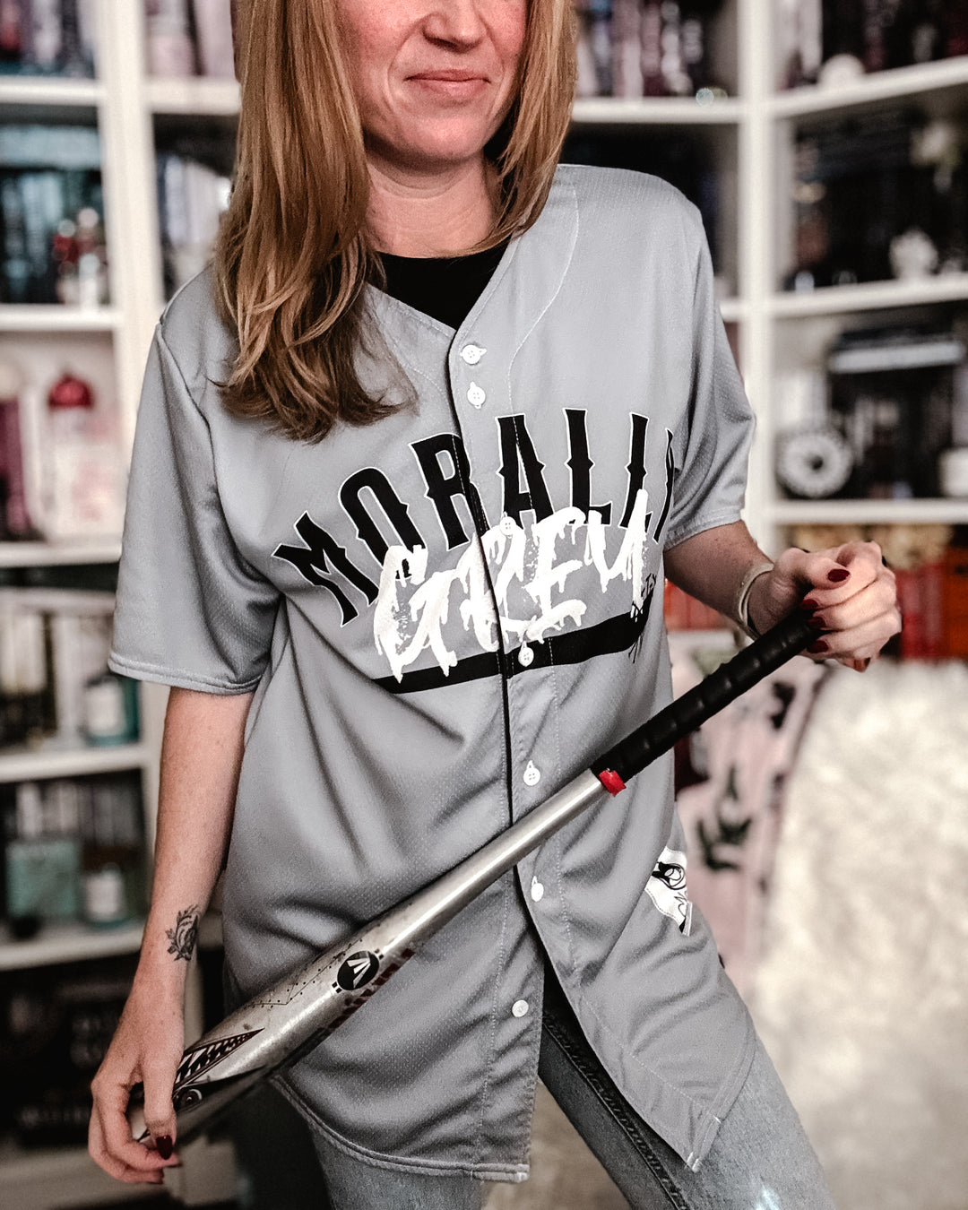 Morally Grey Recycled Baseball Jersey