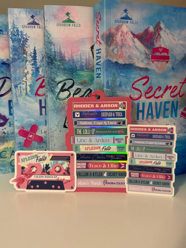 Sparrow Falls Romance Bookmark +Sticker- Novel Couture® Retro Romance Pack