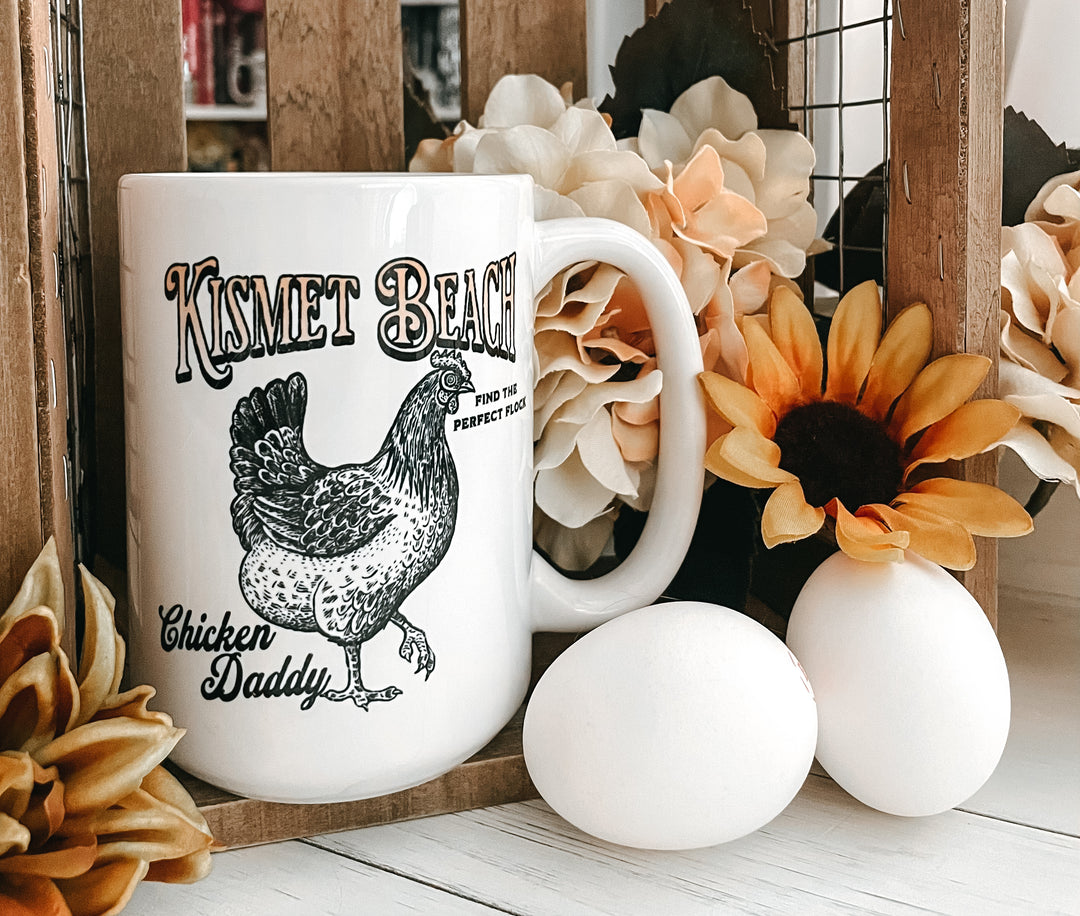 Chicken Daddy White glossy mug