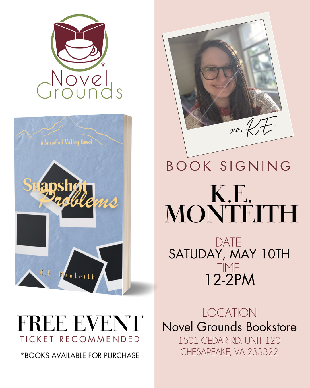 K.E. Monteith Signing Event Ticket - May 10th
