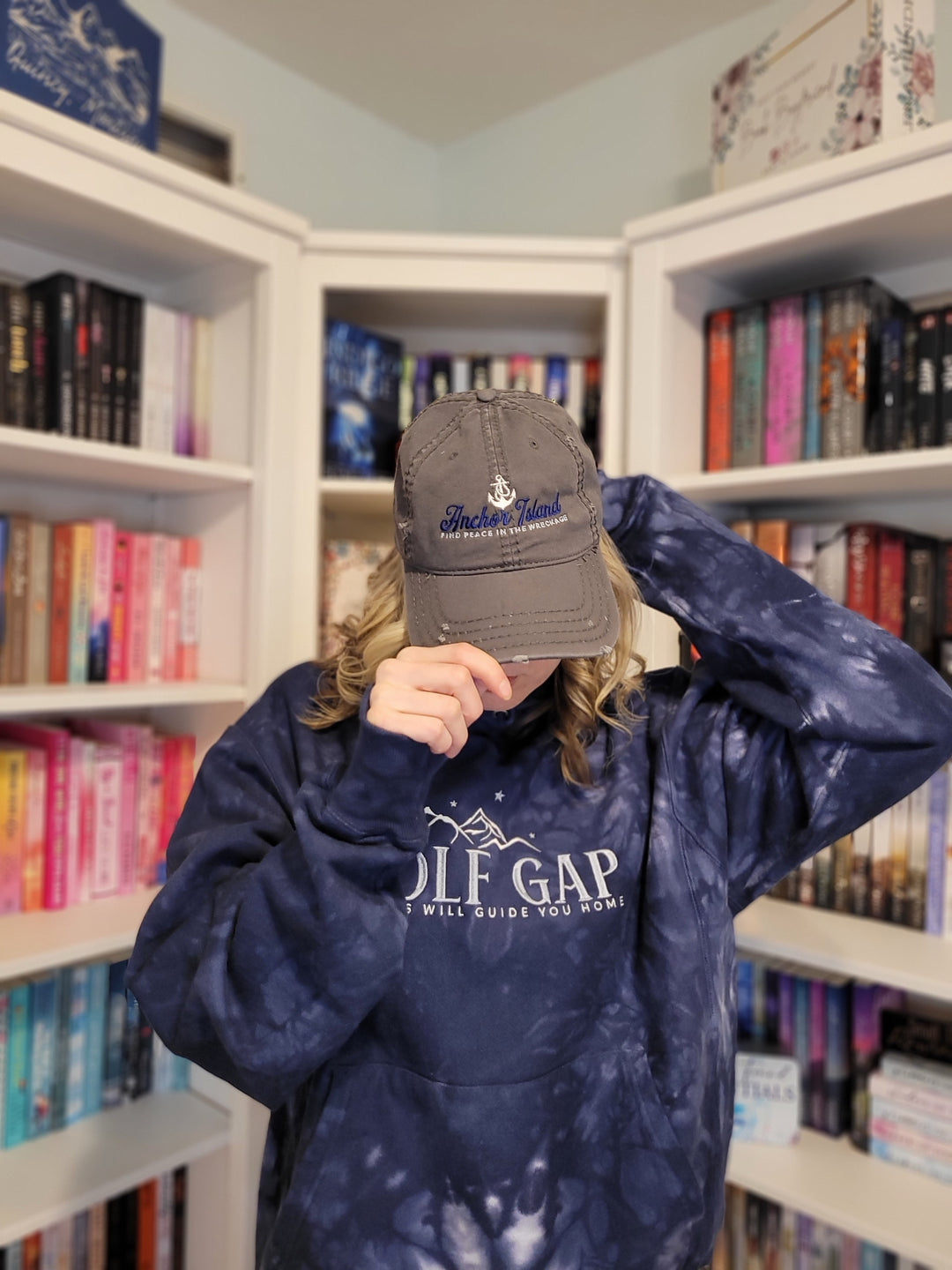 Catherine Cowles - Anchor Island Embroidered Distressed Dad Hat