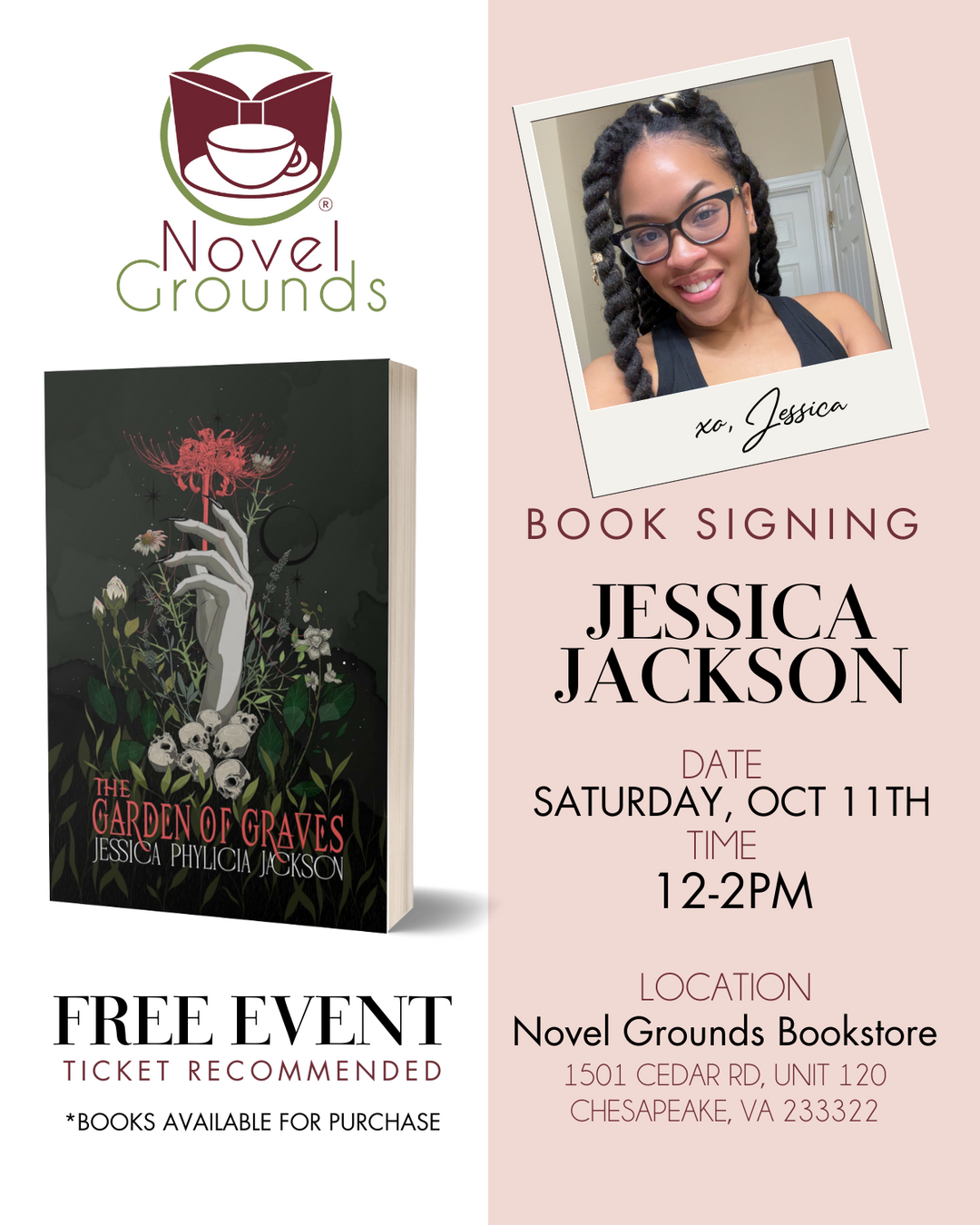 Jessica Jackson Signing Event Ticket - October 11th