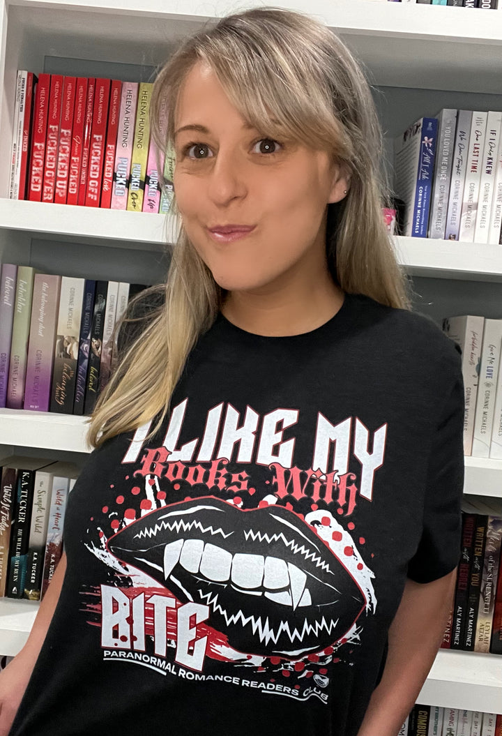 Me gustan mis libros con mordida camiseta unisex