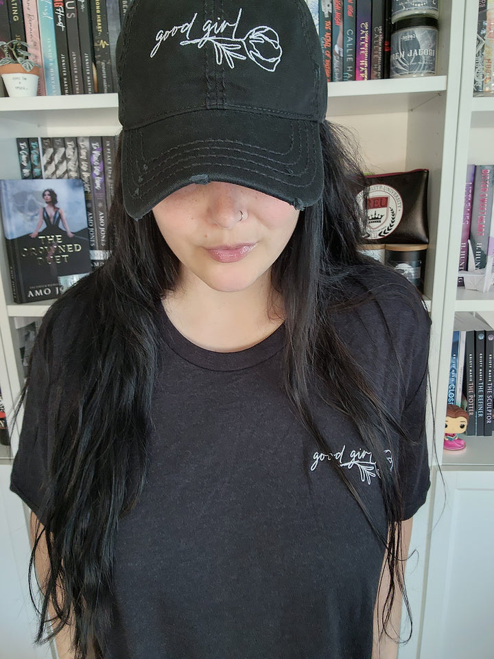 Good Girl Distressed Dad Hat - Novel Grounds