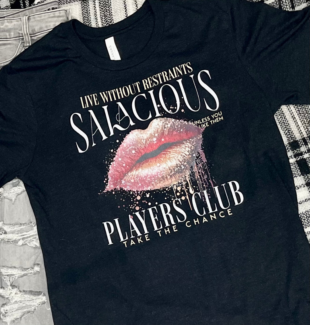 Sara Cate: Salacious Players Club Unisex t-shirt - Novel Grounds