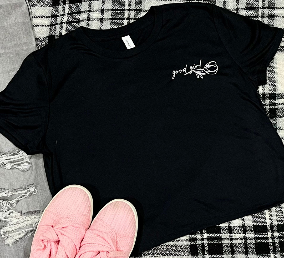 Camiseta corta bordada Good Girl