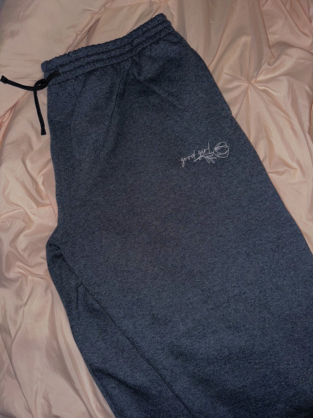 Good Girl Embroidered Unisex Joggers - Novel Grounds