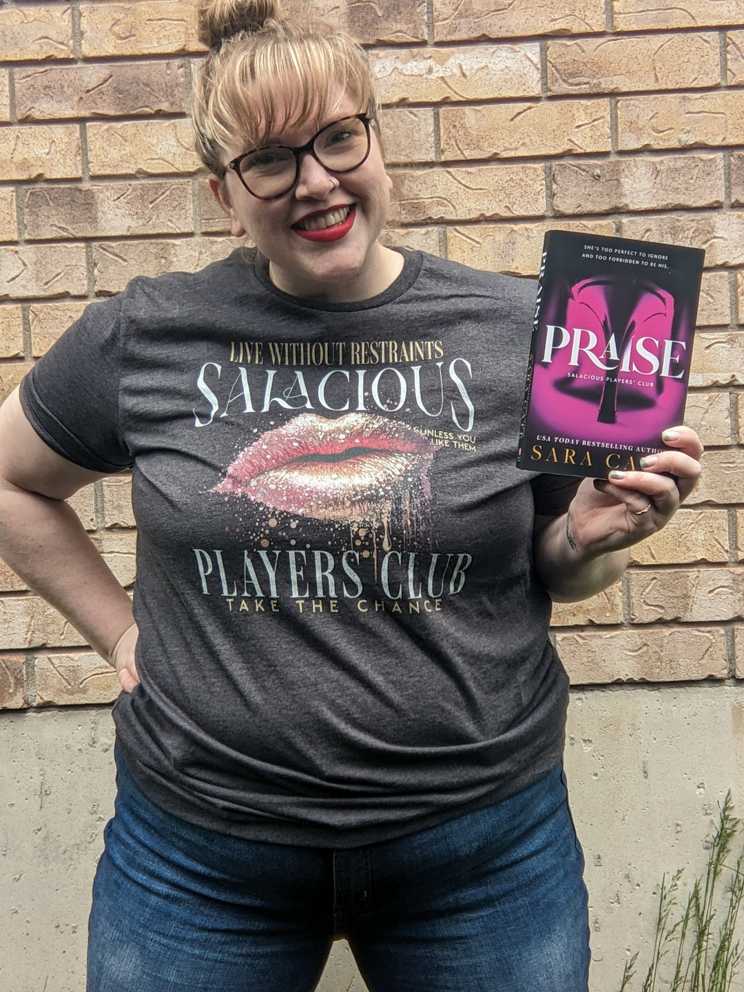 Sara Cate: Salacious Players Club Unisex t-shirt - Novel Grounds