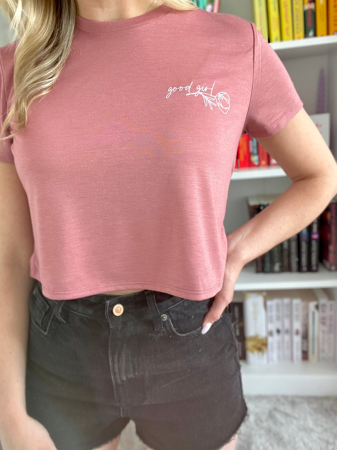 Camiseta corta bordada Good Girl