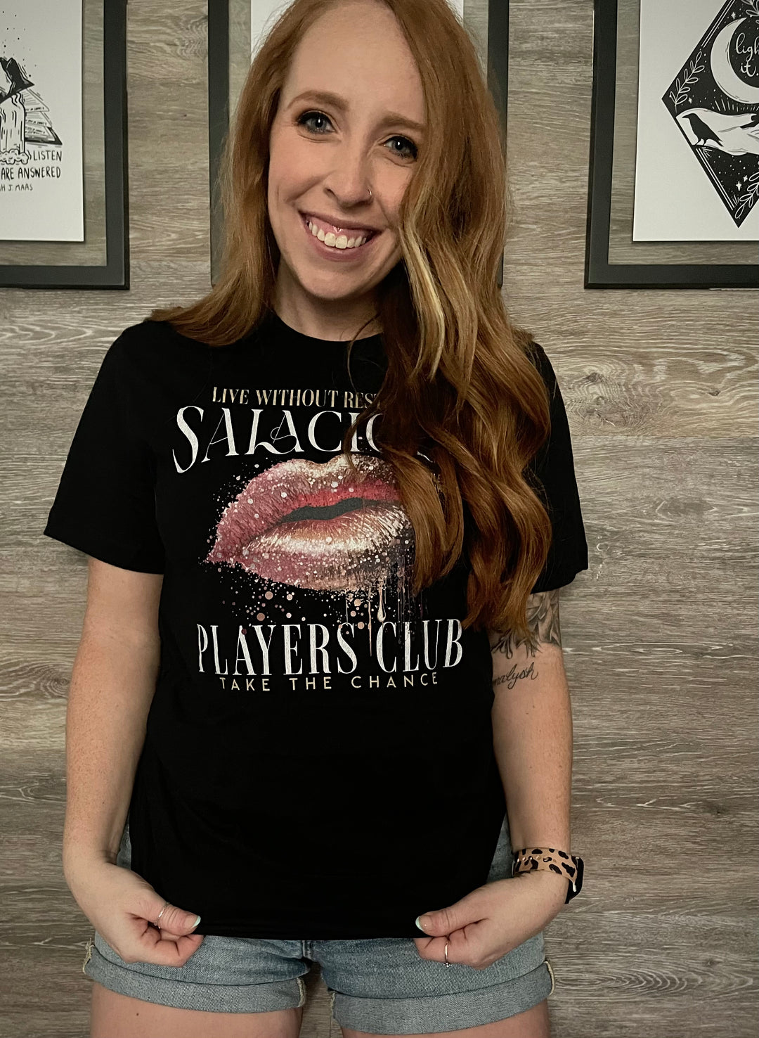 Sara Cate: Salacious Players Club Unisex t-shirt - Novel Grounds