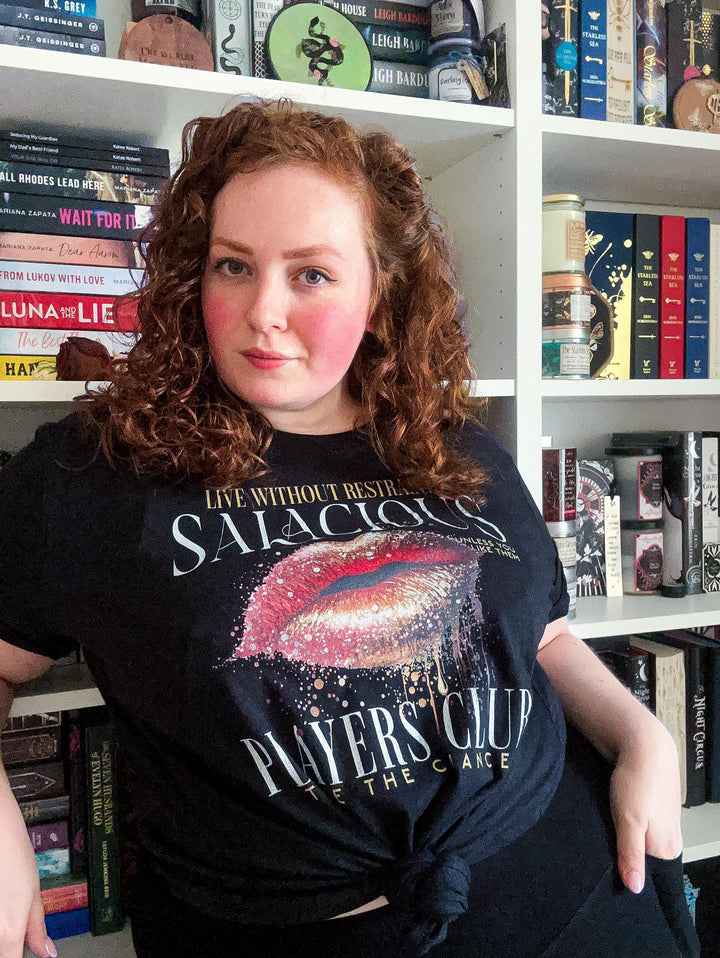 Sara Cate: Salacious Players Club Unisex t-shirt - Novel Grounds