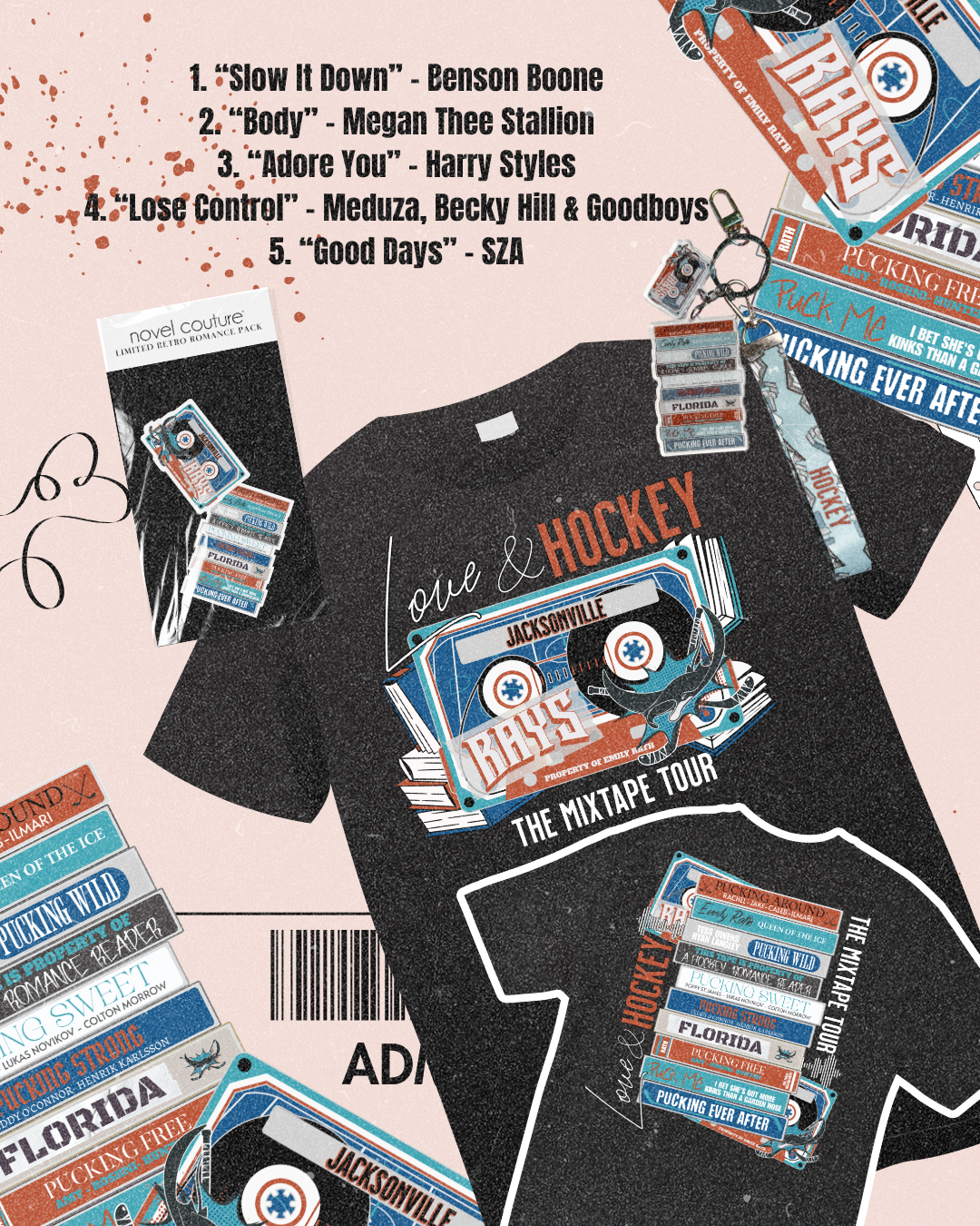 Jacksonville Rays Bookmark +Sticker- Novel Couture® Retro Romance Pack