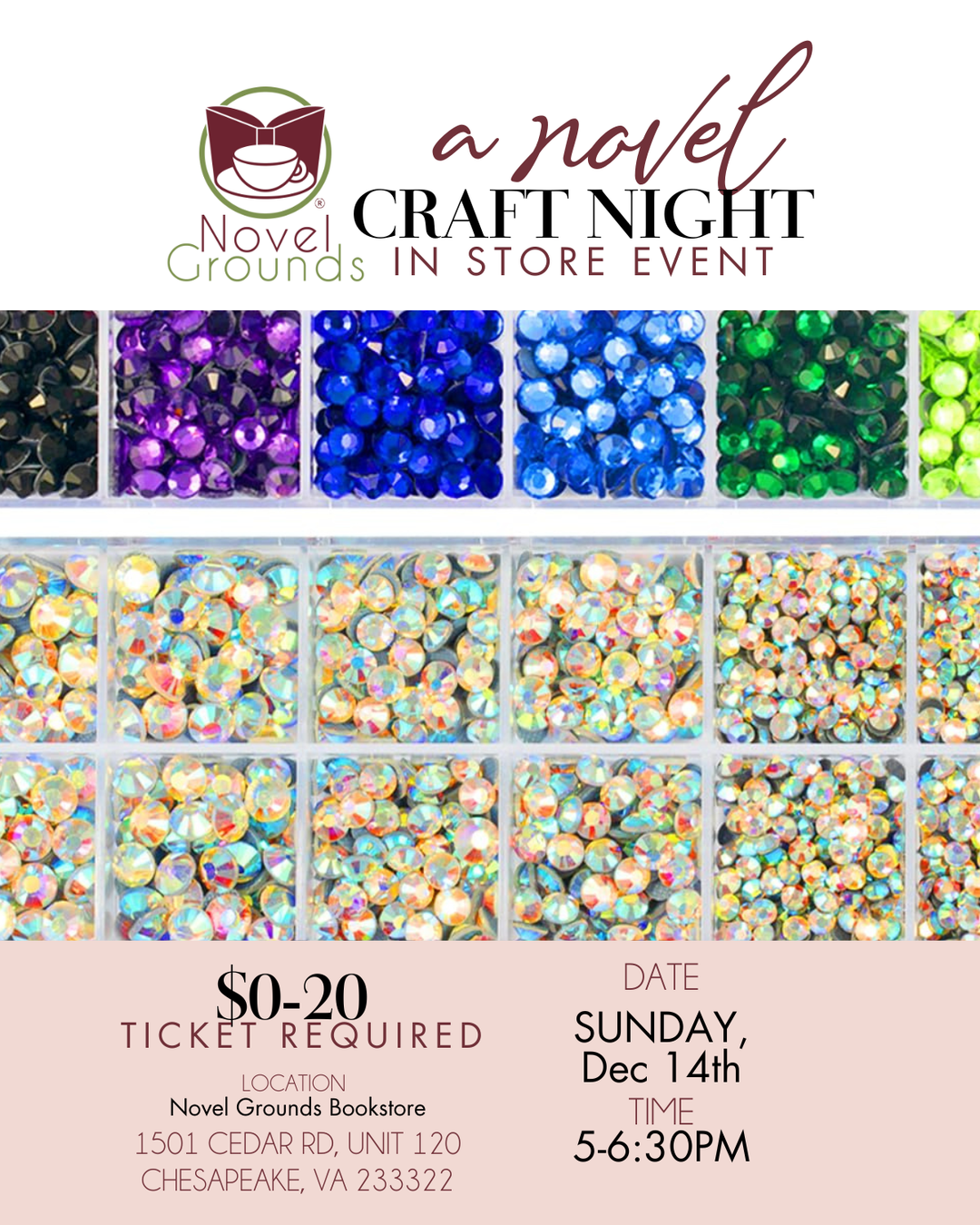 Craft Night- December 14th- Book Bedazzling