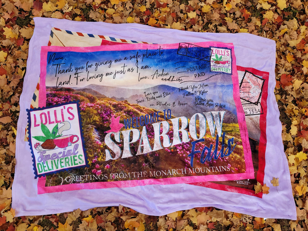 Sparrow Falls Postcard Throw Blanket