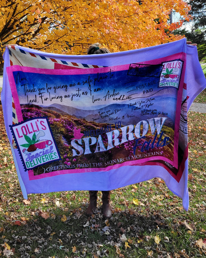 Sparrow Falls Postcard Throw Blanket