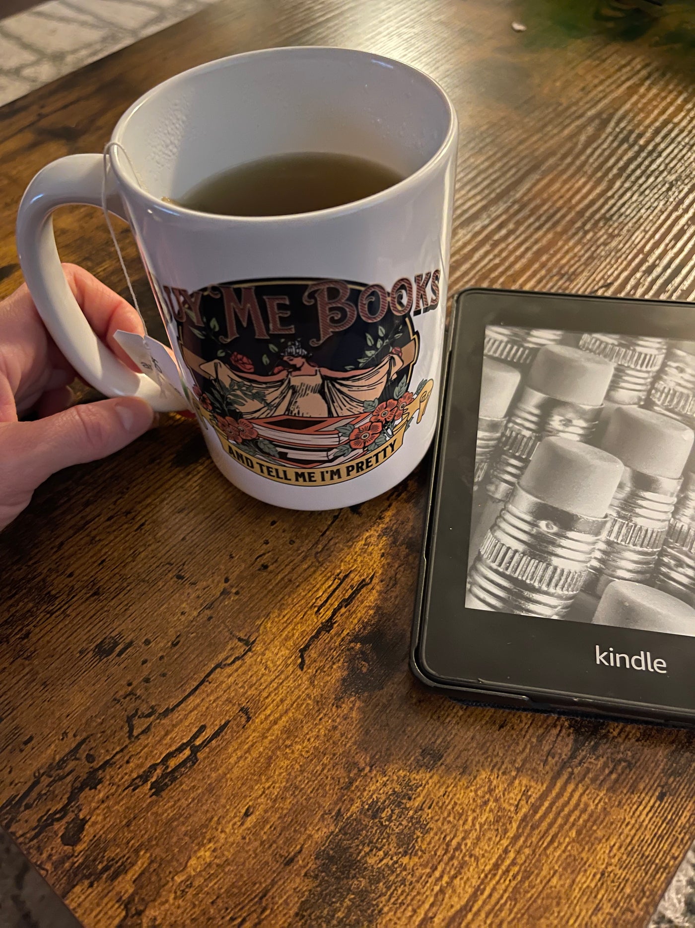 Buy Me Books and Tell Me I'm Pretty White glossy mug - Novel Grounds