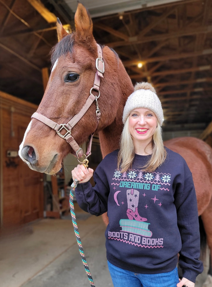 Boots and Books Holiday Unisex Sweatshirt