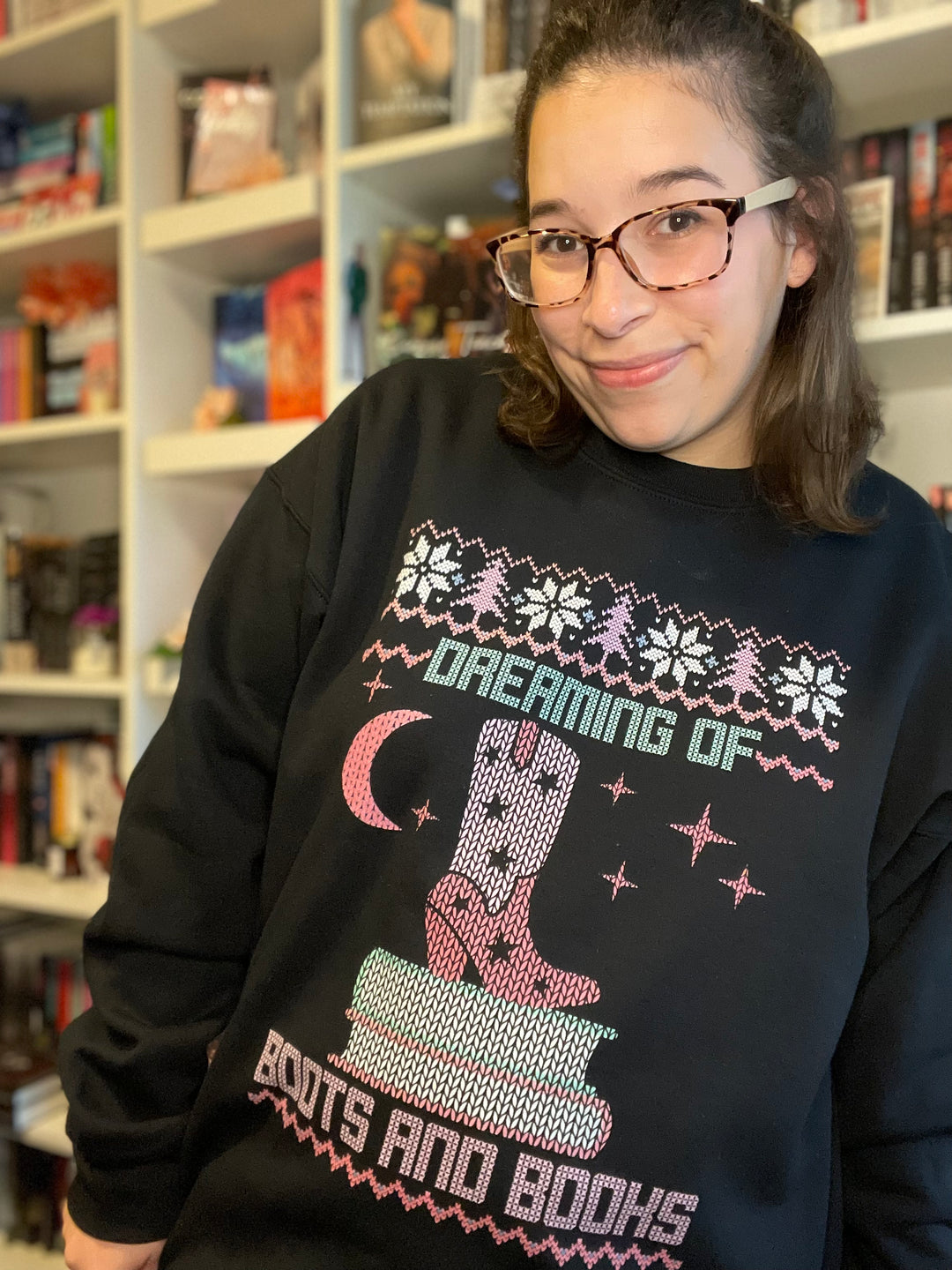 Boots and Books Holiday Unisex Sweatshirt