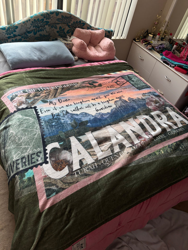 Calandra Postcard Throw Blanket