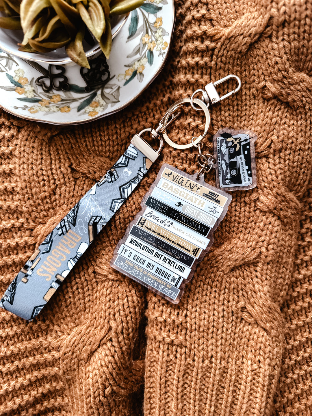 Fourth Wing Romance Mixtape Lanyard + Keychain