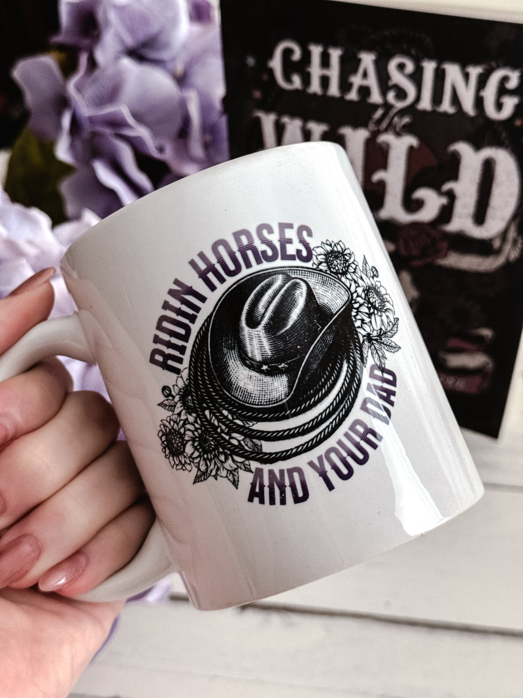 Elliott Rose - Riding Horses White Glossy Mug