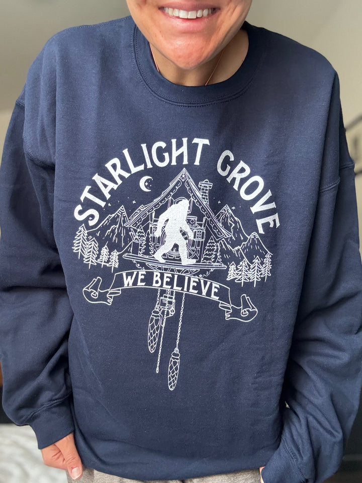 Starlight Grove Bigfoot Clock Unisex Sweatshirt