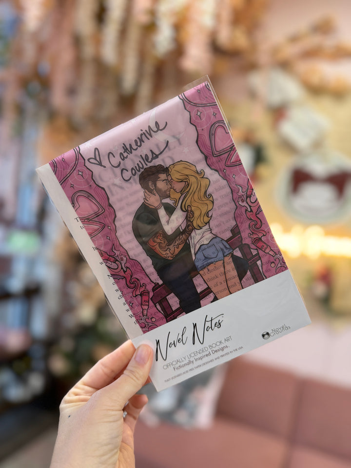 Catherine Cowles- Acuarela Montañas Novela Nota-Impresión de superposición firmada digitalmente