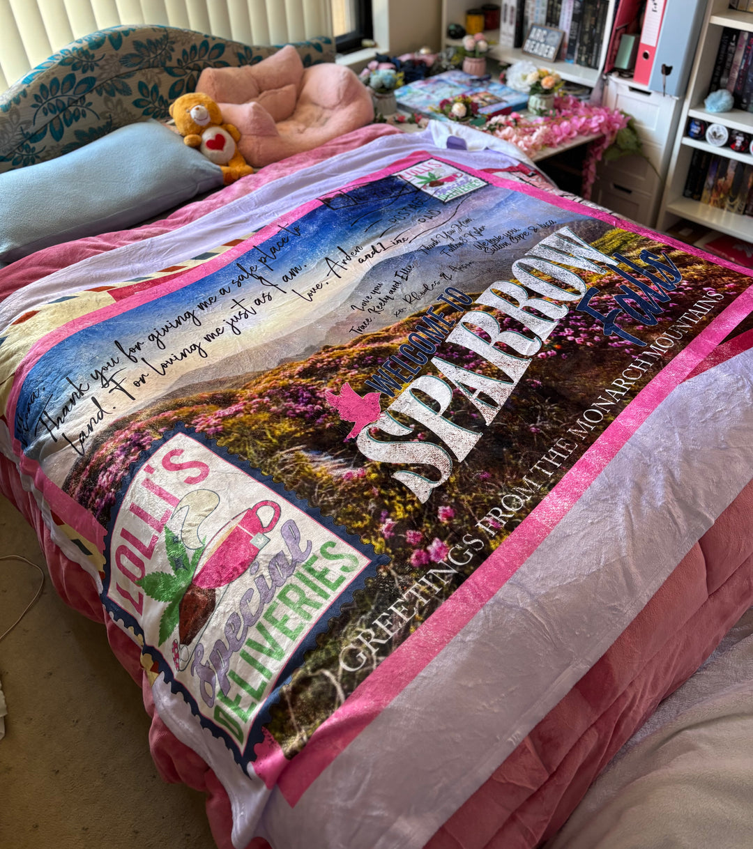 Sparrow Falls Postcard Throw Blanket