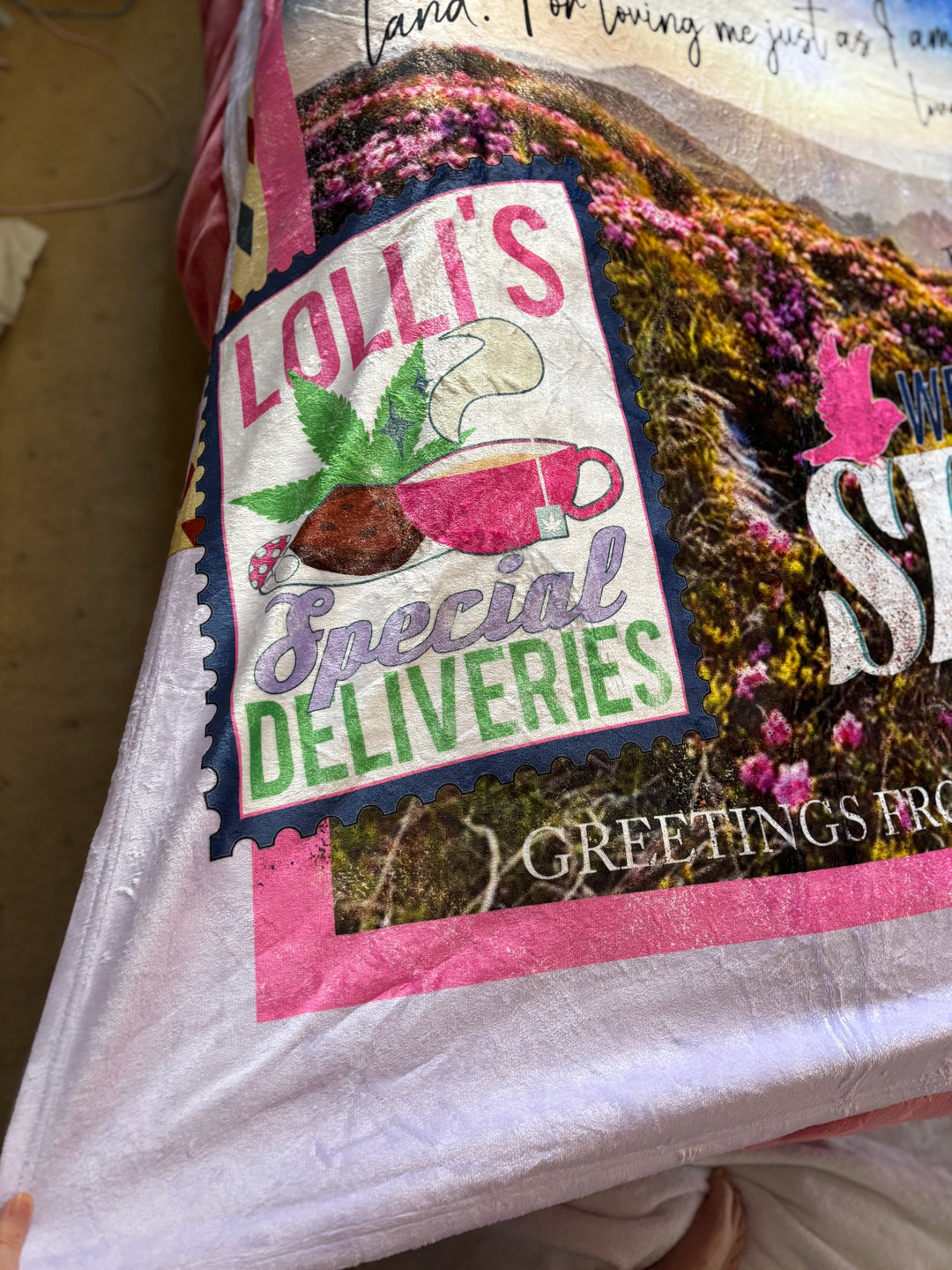 Sparrow Falls Postcard Throw Blanket