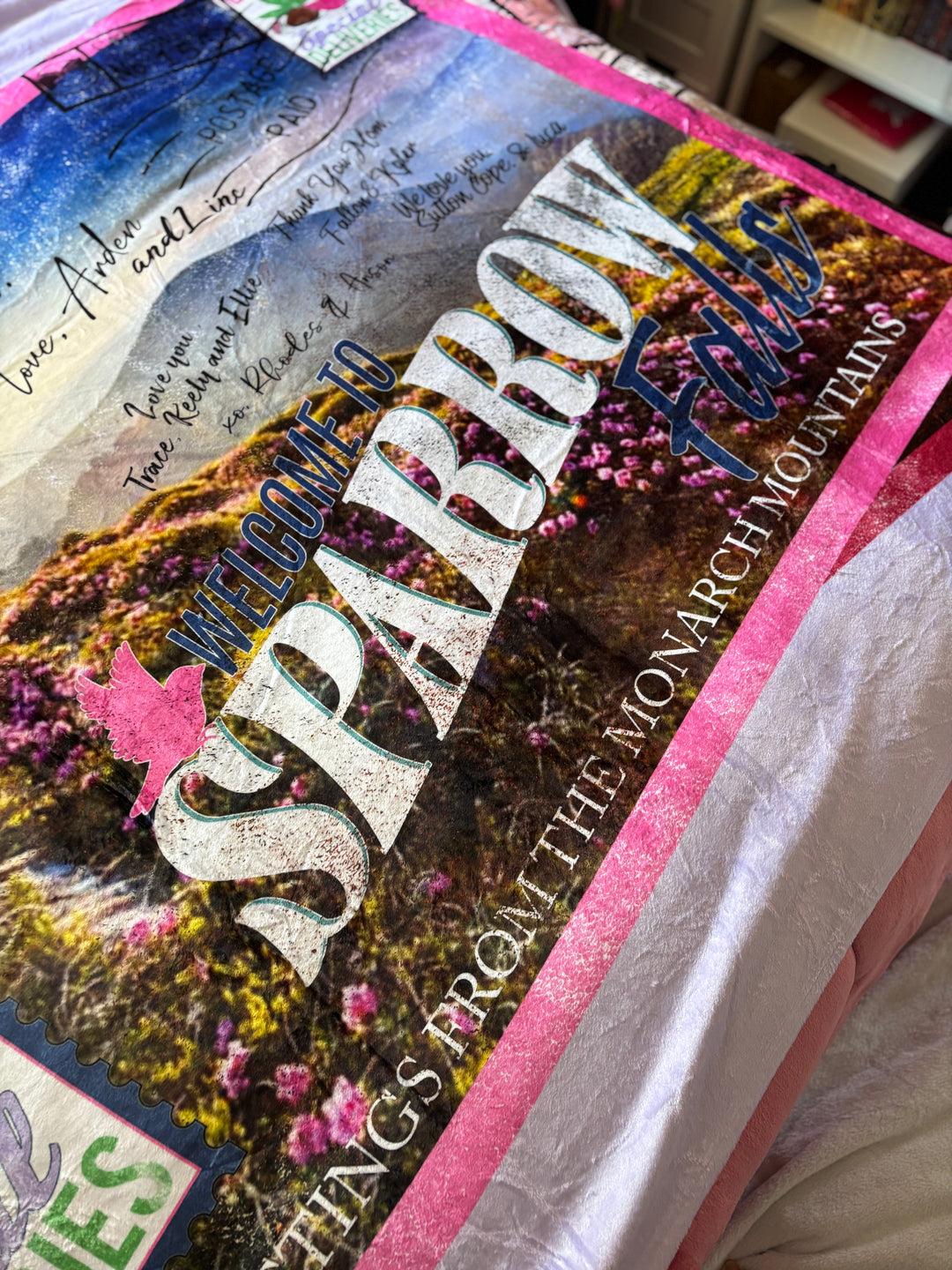 Sparrow Falls Postcard Throw Blanket