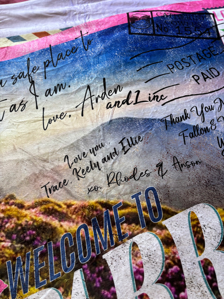 Sparrow Falls Postcard Throw Blanket