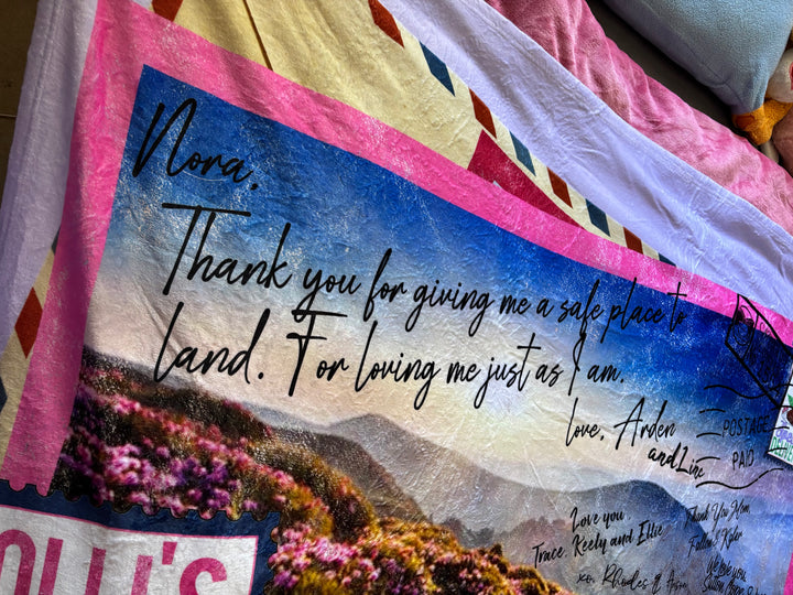 Sparrow Falls Postcard Throw Blanket