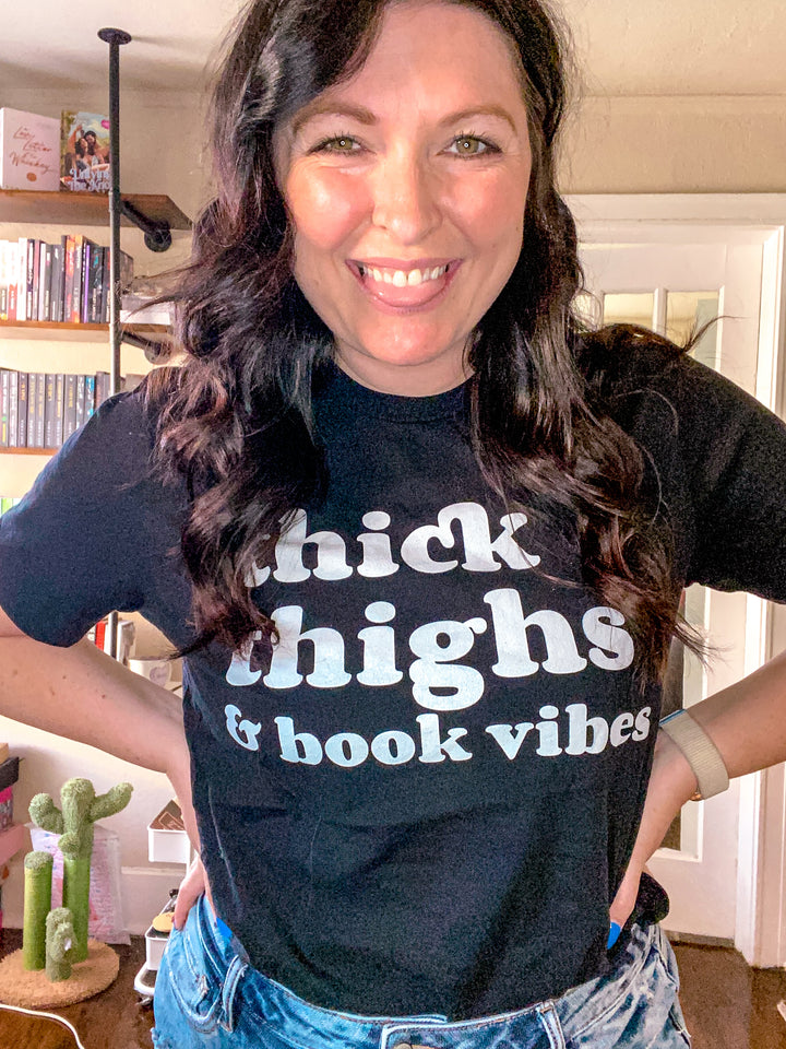 Thick Thighs and Book Vibes Short-Sleeve Unisex T-Shirt