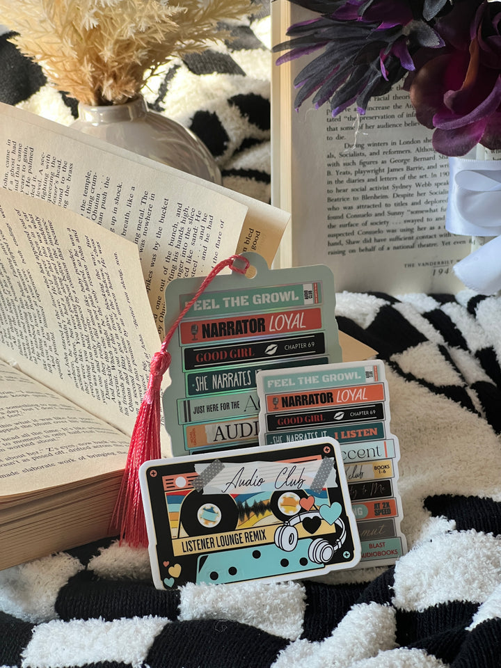 Audio Lover Bookmark +Sticker- Novel Couture® Retro Romance Pack