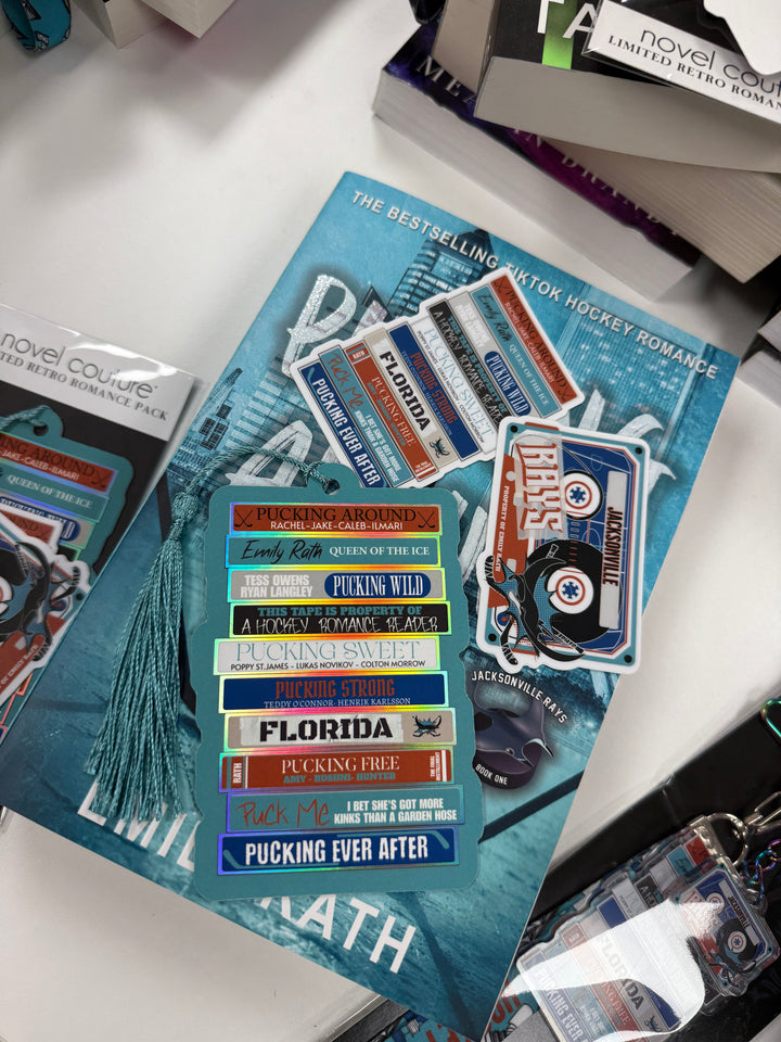 Jacksonville Rays Bookmark +Sticker- Novel Couture® Retro Romance Pack