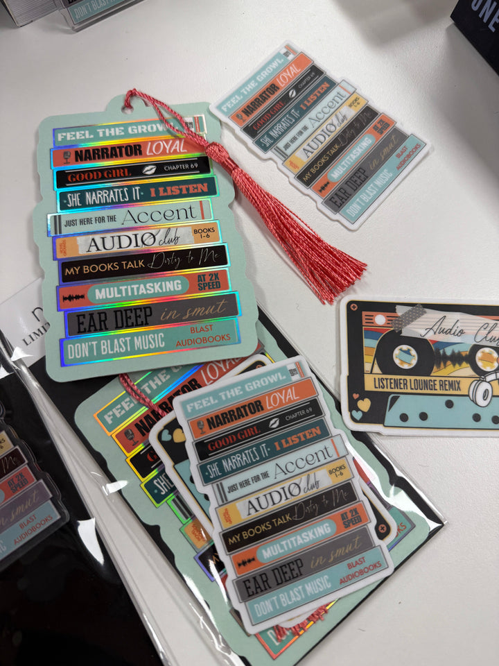 Audio Lover Bookmark +Sticker- Novel Couture® Retro Romance Pack