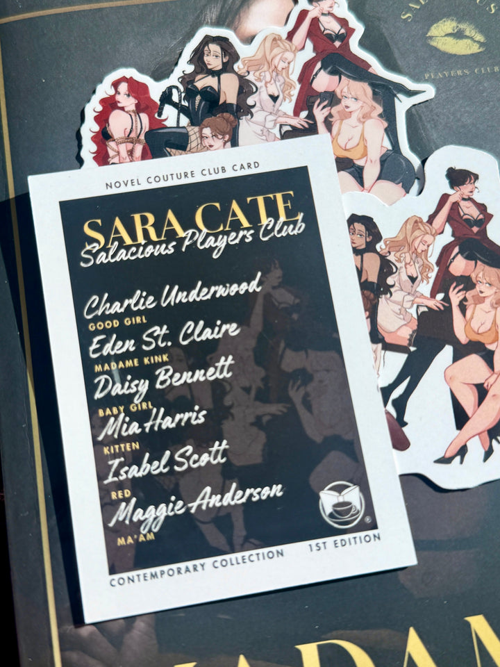 Salacious Players Club Card, Bookmark + Sticker- Novel Couture® Character Card Pack