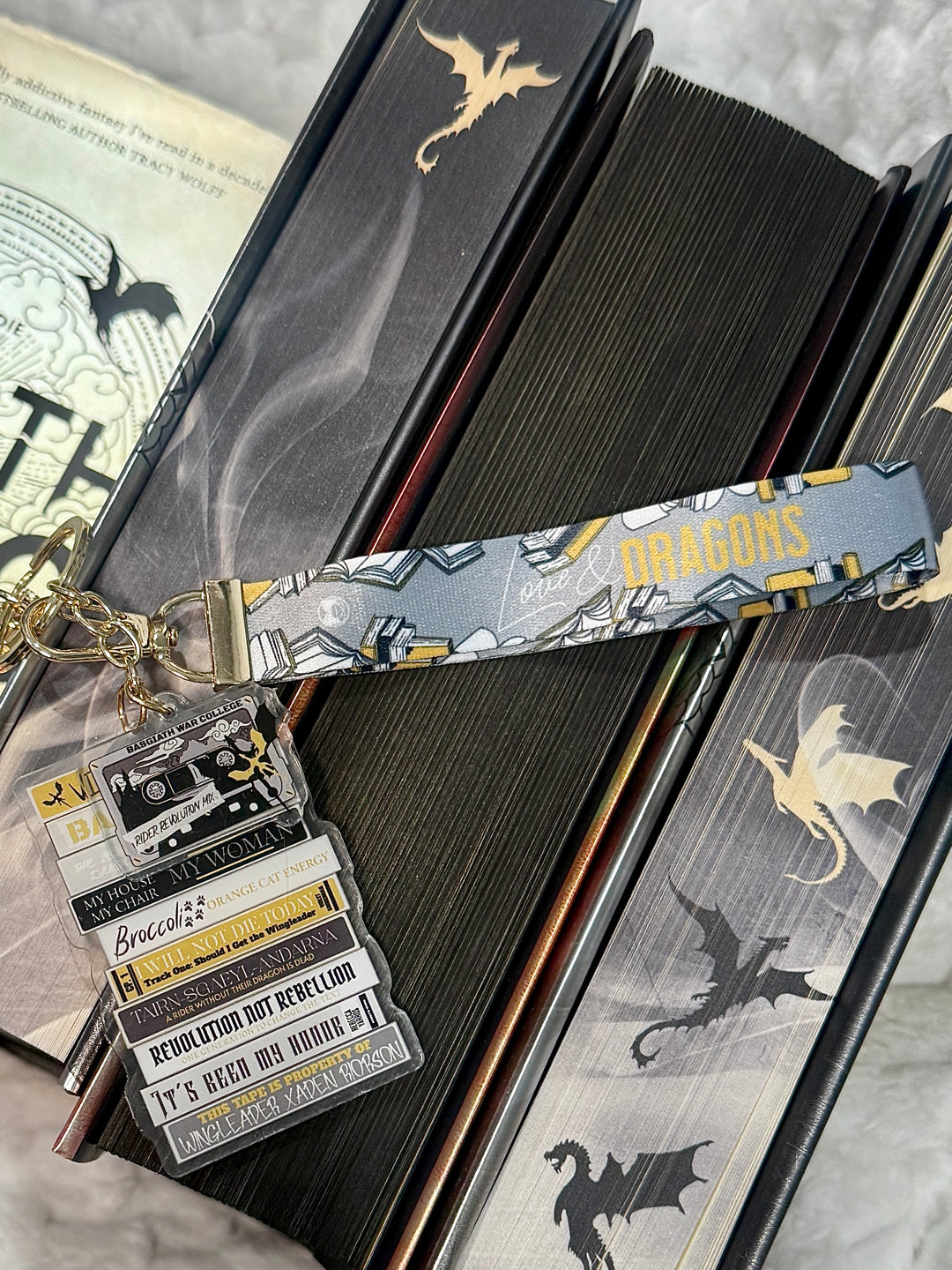 Fourth Wing Romance Mixtape Lanyard + Keychain