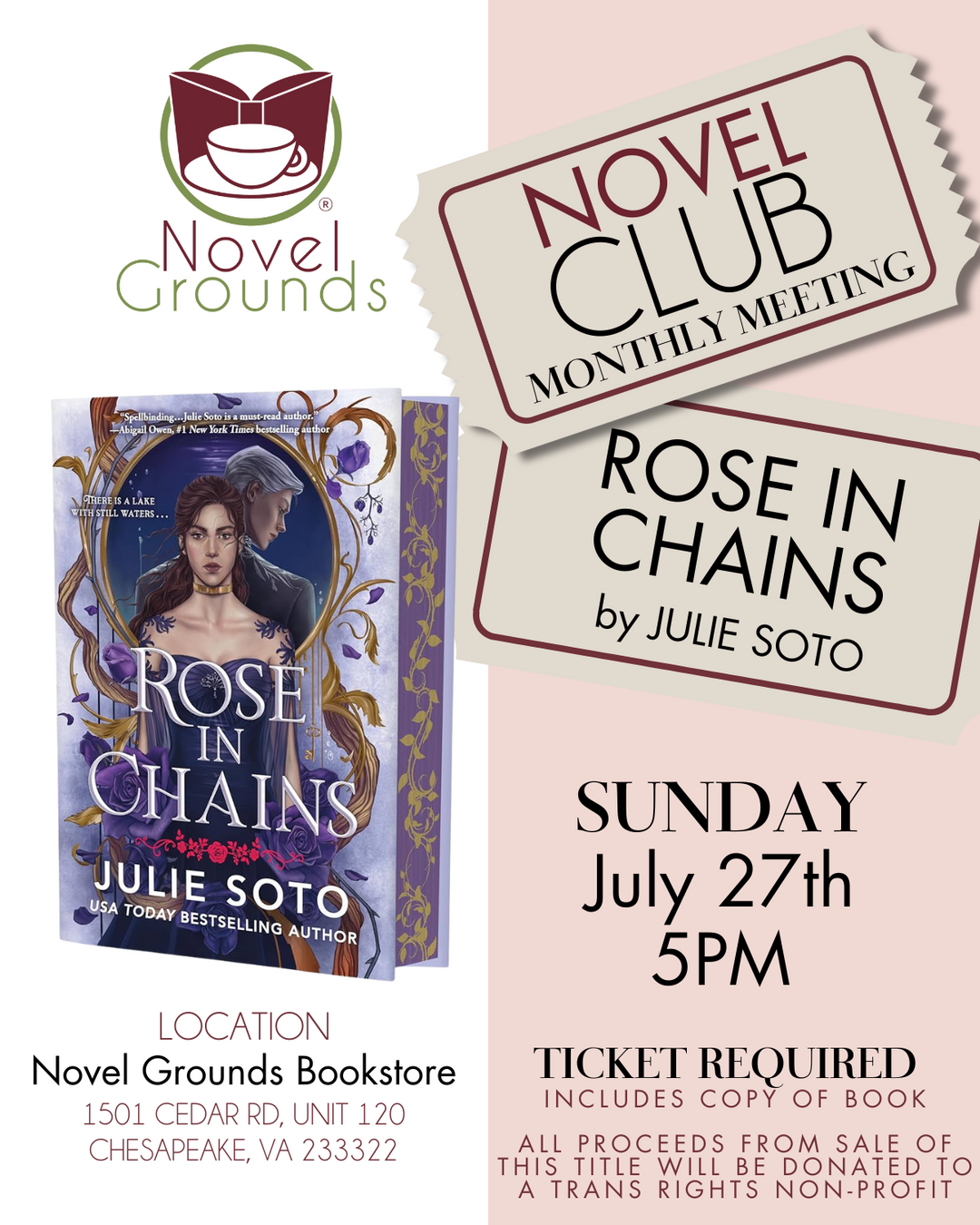 Event Ticket: July Book Club: In-Store
