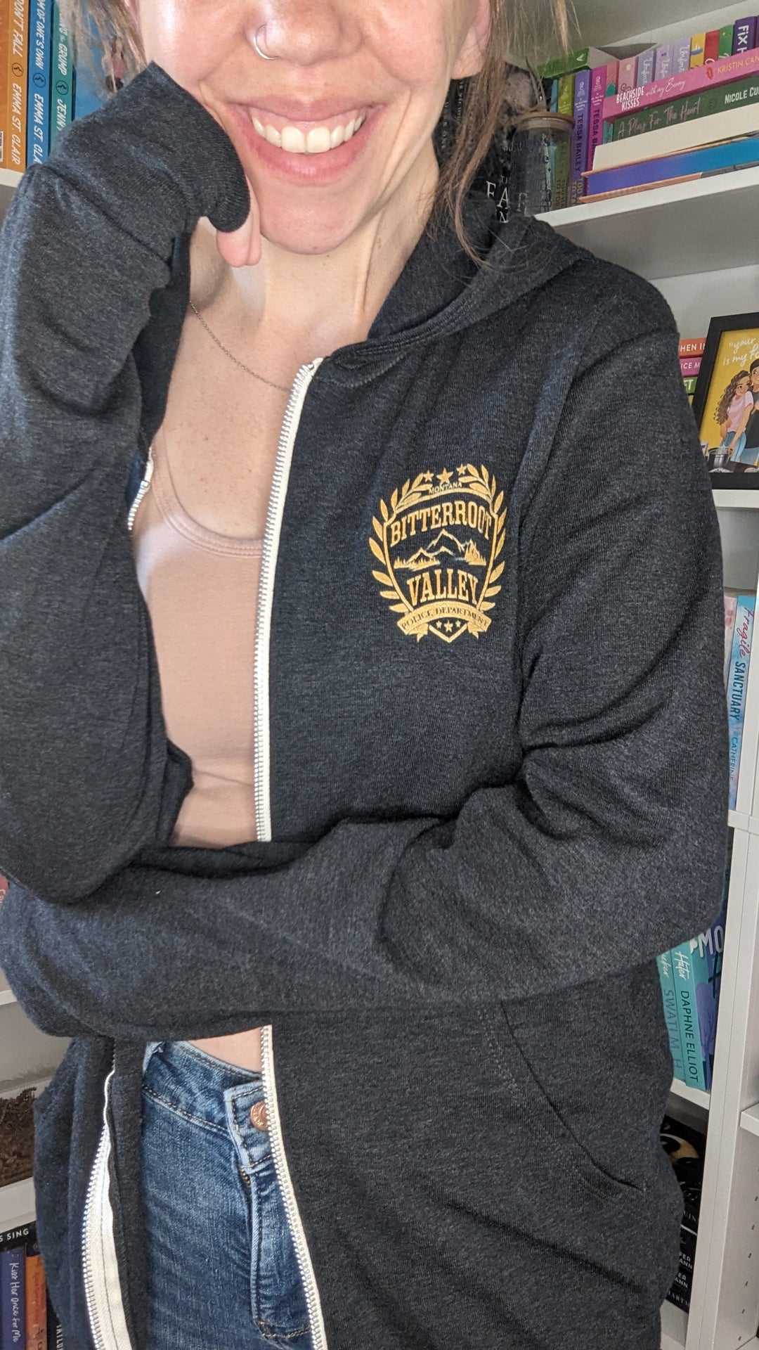 Kristen Proby - Bitterroot Police Department Unisex Zip Hoodie