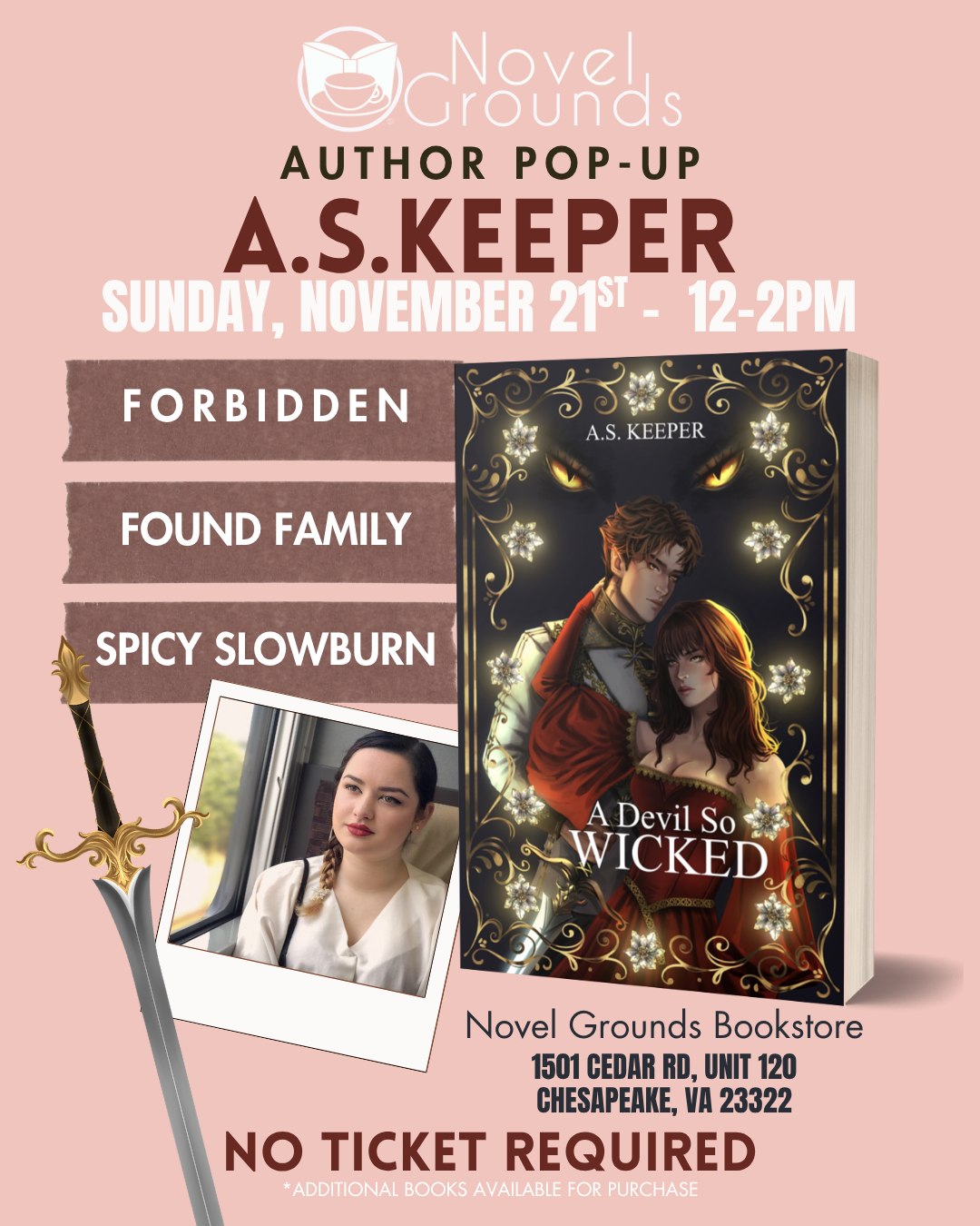 Author Pop Up: A.S. Keeper 11/21/26