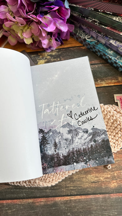Catherine Cowles- Acuarela Montañas Novela Nota-Impresión de superposición firmada digitalmente