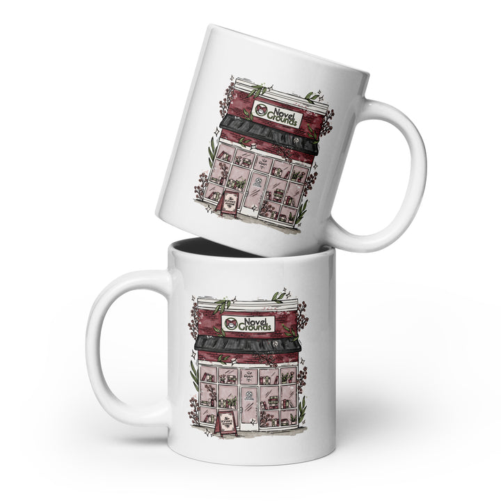 Novel Grounds Storefront White Glossy Mug